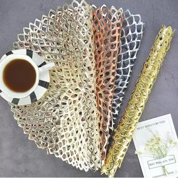 Подставка под приборы ПВХ пластиковая полая изоляция круглая подставка под стол миска украшение дома 36 см серебряный