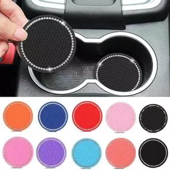 Подставка под стакан для воды в автомобиле, держатель для бутылок, противоскользящий коврик, силикагель, водонепроницаемый для украшения интерьера, аксессуары для стайлинга автомобиля