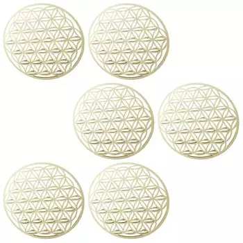 Подставка под стакан HAMILO Sacred Geometry круглая деревянная подставка под стакан, набор из 6 штук