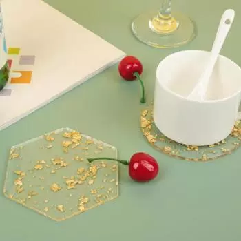 Подставка под стакан Ins Style из золотой и серебряной фольги, подставка под стакан для чая, акриловая подставка под стакан из золотой фольги, европейская креативная подставка под кофейную чашку