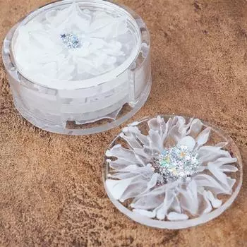 Подставка под стакан из эпоксидной смолы своими руками, круглая подставка под стакан 90*9mm