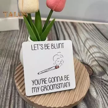 Подставка под стакан из дерева на День святого Валентина, квадратная подставка под стакан с напечатанными словами, для кухни, столовой, подставка под стакан, украшение для стола, подарок для влюбленных пар A