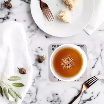 Подставка под стакан из дерева, тематическая подставка под чайную чашку, изоляционная подкладка, винтажная подставка под стакан с принтом, праздничный подарок для шитья C