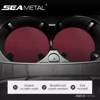 Подставка под стакан из микрофибры SEAMETAL, кожаная, противошумная, для автомобиля, подставка под стакан для воды, для офиса, домашнего использования, изоляционный коврик чёрный