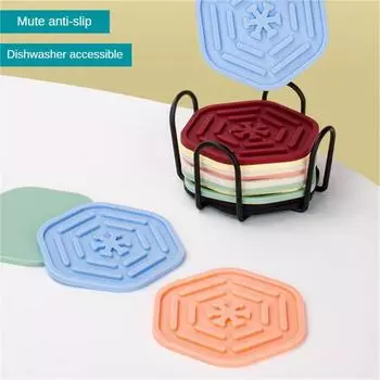 Подставка под стакан из пищевого силикона, защитная накладка для столешницы, изоляционный коврик для стекла, держатель для горячих напитков, аксессуары для кухни