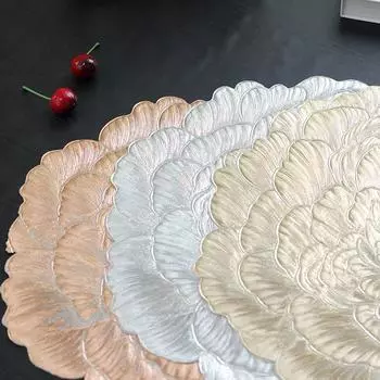 Подставка под стакан из ПВХ 38 см, термостойкий, водостойкий и маслостойкий, моющийся, теплоизоляционный коврик для стола в отеле и ресторане 38cm золотой