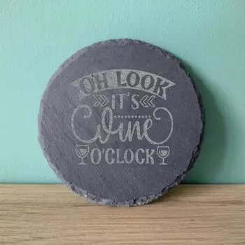 Подставка под стакан из сланца с надписями Кофе Вино Сок Молоко Чай Пивная вечеринка Идея подарка Любители вина Дегустация пива Подарочная корзина Пивная кружка 10cm