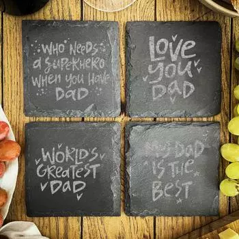 Подставка под стакан «Самый лучший папа в мире» с надписями «Кофе, вино, чай, пивная вечеринка» Подушка для кружки Любители вина Подарок на дегустацию пива 10cm