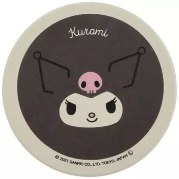 Подставка под стакан Sanrio керамическая, впитывающая воду, диаметр 9 см, лицевая сторона 493527 Kuromi чёрный