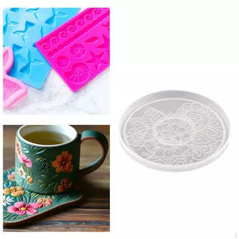 Подставка под стакан, силиконовая модель, подставка под чашку, эпоксидная смола, гипс, легкая глина, круглый коврик Style A
