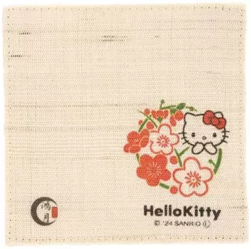 Подставка под стакан Skater Handmade Hemp 10 x 10 см Сделано в Японии Sanrio Hello Kitty x Kozuki Ivory KOOCS1-A слоновая кость