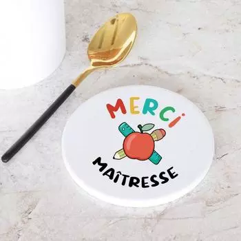 Подставка под стакан «Спасибо учителю» Круглая эмалевая подставка Подарок учителю Подарок на конец года Подставка под стакан Подставка под стакан Сюрприз для учителя 10x10cm