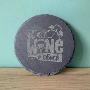 Подставка под стакан «Винный час» для мамы, сланцевая подставка с надписями, идея подарка любителям вина, подарочная корзина для дегустации пива, пивная кружка 10cm