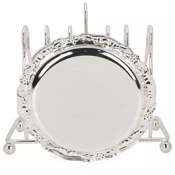 Подставка под стакан в европейском стиле ретро металл теплоизоляция ремесла узор украшение дома(белый ) белый