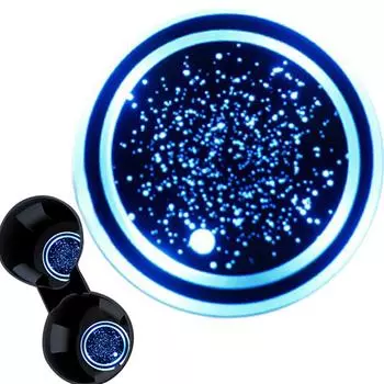 Подставка под стакан в машину с подсветкой, противоскользящая подставка под стакан в машину со светодиодной подсветкой, коврик для стакана для напитков, 7 цветов, меняющихся для