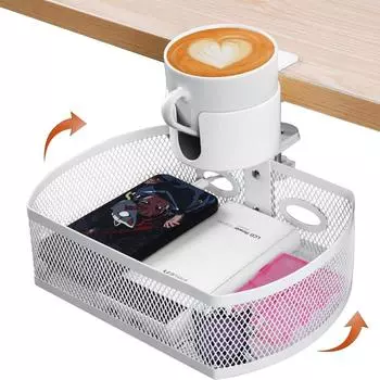 Подставка под стол с защитой от проливания, подставка для стаканов, поднос для хранения на столе, сетчатый ящик для хранения канцелярских принадлежностей Black-Drawer&Cup Cup Holder