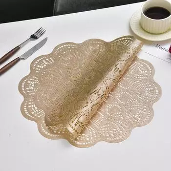 Подставка под тарелку из ПВХ с цветочным узором, устойчивая к высоким температурам, нескользящая изоляция