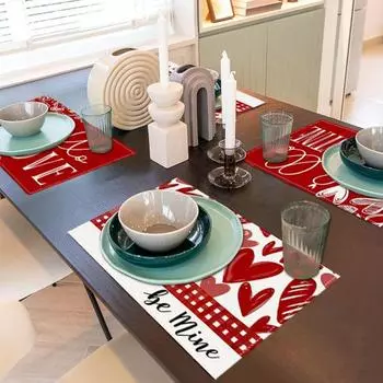Подставка под тарелку на День святого Валентина в форме спирали, утолщенная, термостойкая, маслостойкая, нескользящая, для вечеринок, свадеб, банкетов, украшения стола, обедов A