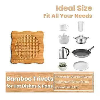 Подставка под термостойкую деревянную чашку из толстого материала, креативная подставка под кружку для чая, декор для кухни Round