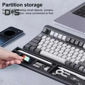 Подставка под запястье для клавиатуры с отделениями для хранения вещей Эргономичный дизайн Универсальная подставка под запястье для клавиатуры Офисные аксессуары белый