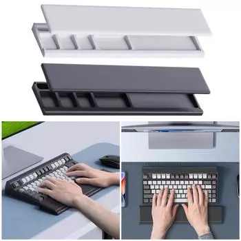 Подставка под запястье для клавиатуры с отделениями для хранения вещей Эргономичный дизайн Универсальная подставка под запястье для клавиатуры Офисные аксессуары белый