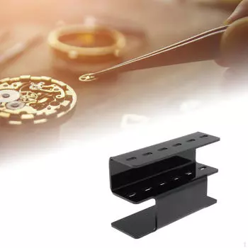 Подставка, полка, место для хранения пинцетов для наращивания акриловых ресниц в салоне чёрный