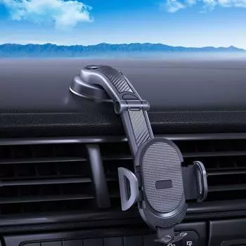 Подставка с вращением на 360°, держатель для телефона, гравитационная панель, поддержка мобильного телефона, автомобильный держатель для телефона Suction cup Black