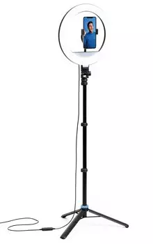 Подставка SLIK Stand Light 12 LED Ring Light интенсивность цветовая температура держатель смартфона Высота STALIGHT12 Черный свет, 11-уровневая регулировка, 3 уровня чёрный