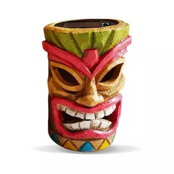 Подставка Tiki с мерцающими глазами, светодиодная подсветка с солнечными наружными светильниками, садовый декор, статуэтка Tiki, украшение для сада A