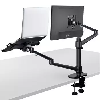 Подставка Viozon Stand Arm 2in1 с регулируемой высотой и углом наклона, настольная подставка с кронштейном, поддерживает дюймовый монитор, совместим с дюймовым ноутбуком, монитором/ноутбуком 17-32 12-17