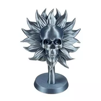 Подставка в виде черепа, фигурка на тему подсолнуха, напечатанная на 3D-принтере, непослушный скелет в горшке, столы, полки, яркий настольный декор серый
