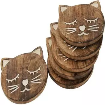 Подставки деревянные ручной работы диаметром 11 см для напитков, наборы подставок деревянные для горячих и холодных напитков