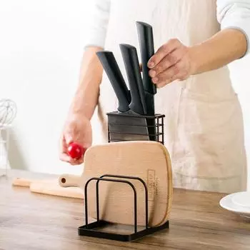 Подставки для кастрюль Iron Art, кухонная полка для сковородок, разделочная доска, полка для хранения, комбинированный держатель для ножей, инструменты для экономии места