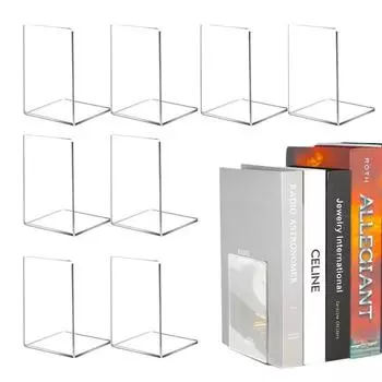 Подставки для книг из 8 предметов, прозрачный акриловый органайзер для книг, настольная полка, принадлежности для организации пространства для учебной комнаты, студенческого общежития United States