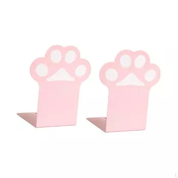 Подставки для книг «кошачий коготь», 1 пара, металлические для тяжелых книг, держатели для книг, декоративные полки розовый