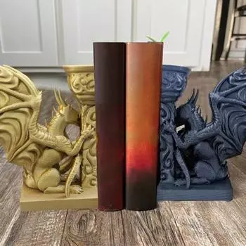 Подставки для книг в виде готического дракона Yousheng, средневековые 3D-печатные статуэтки дракона, подставки для книг для домашнего офиса, стола, гостиной, книжных полок, декора 1pc золотистый