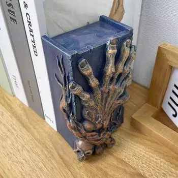 Подставки для книг в виде скелета на Хэллоуин, украшение, креативный маленький держатель для книг, художественные изделия из смолы, декоративные подставки для книг в стиле ужасов для стола для чтения