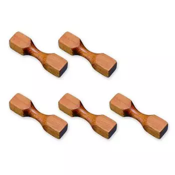 Подставки для палочек деревянные лакированные, набор из 5 штук J-образной формы, 5,6x1,3 см коричневый