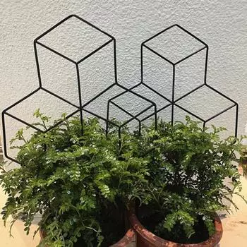 Подставки для растений. Изысканное качество изготовления. Квадратная форма, широкое использование. Металлическая опорная рама для садовых растений для баклажанов. чёрный