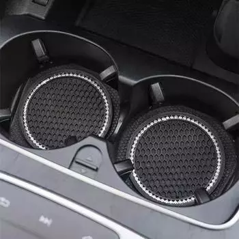 Подставки для стаканов с водой в автомобиле, нескользящие резиновые коврики со стразами и бриллиантами для подставок под бутылки, подставки для салона автомобиля, противоскользящие подстаканники