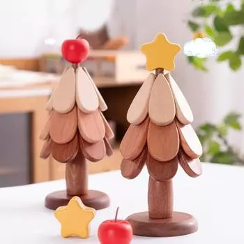 Подставки из орехового дерева для горячих блюд, набор прихваток в виде елки, складные коврики для кастрюль, мисок, чайников, термостойкая элегантная защита стола красный