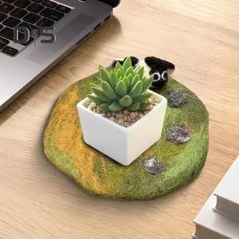 Подставки из войлока, впитывающие подставки под стаканы, изготовленные вручную, термостойкие подставки под стаканы, толстые квадратные декоративные коврики для напитков C