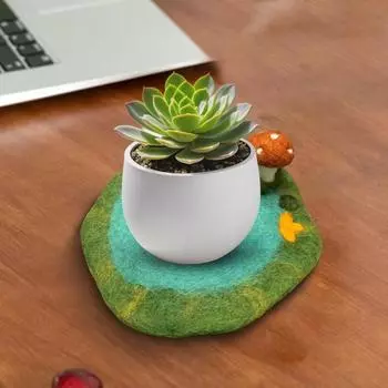 Подставки из войлока, впитывающие подставки под стаканы, изготовленные вручную, термостойкие подставки под стаканы, толстые квадратные декоративные коврики для напитков