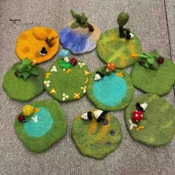 Подставки из войлока, впитывающие подставки под стаканы, изготовленные вручную, термостойкие подставки под стаканы, толстые квадратные декоративные коврики для напитков H