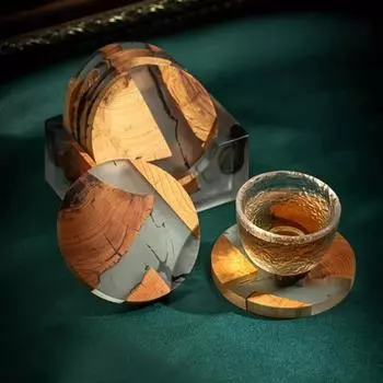 Подставки под чашки из сосны из английской смолы, термостойкие подставки под приборы, коврики для напитков, подставки под чашки для чая и кофе, водонепроницаемые, нескользящие, декоративные подставки под столовые приборы