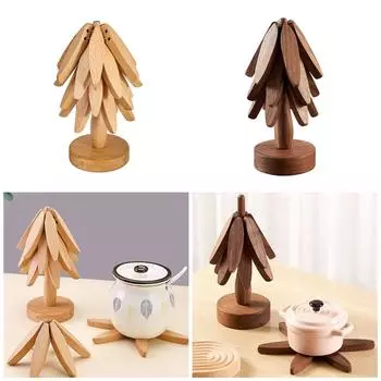 Подставки под горячее из термостойкого дерева, многоцелевые держатели и подставки для кастрюль, набор салфеток для горячих блюд, украшение домашнего стола 1