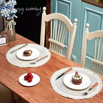 Подставки под кофе в европейском стиле, круглые, 30 см, коврик для чашки, теплоизоляционный коврик, подставка для столовых приборов, декоративная подставка под стол, легко моется красный