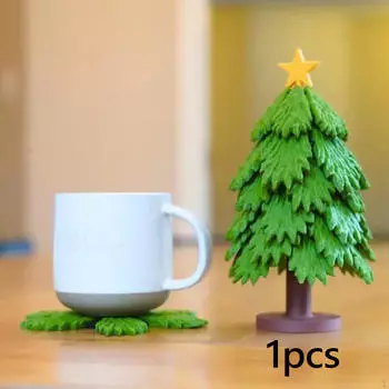 Подставки под напитки в виде рождественской елки, коврик для стакана, термостойкий, толстый, для офиса, холодных напитков