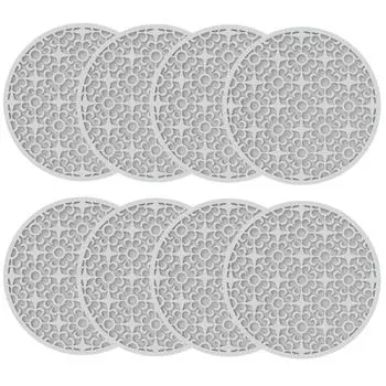 Подставки под стаканы 10 см 10x10x0,4 см 8 шт. в упаковке Gray