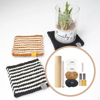 Подставки под стаканы DIY Набор тканых изделий для домашнего декора Ковры Подушки для чашек Ручная работа Вязание Пряжа для